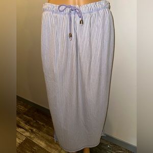 K Wear by Koret Vintage Maxi Blue/White Stripe Skirt, Size L